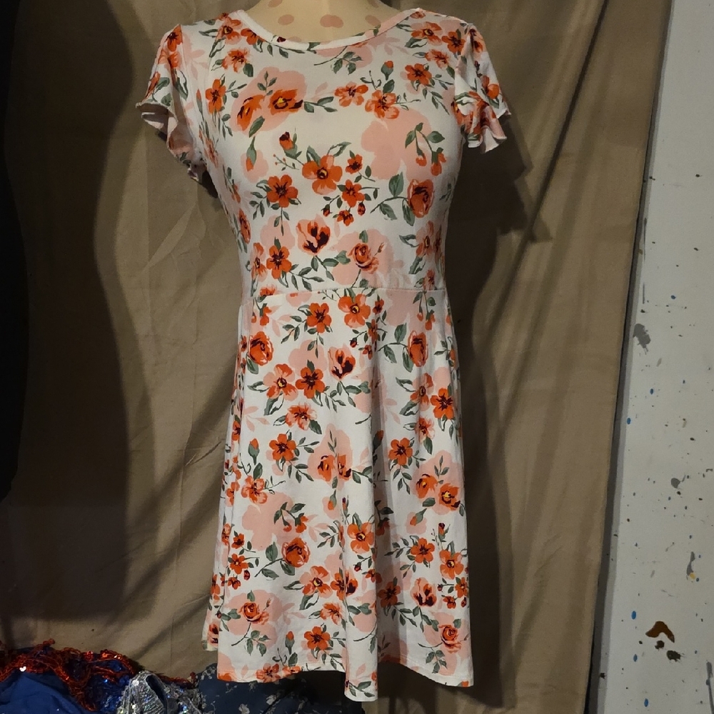 Floral Flutter Sleeve Dress for Kids
